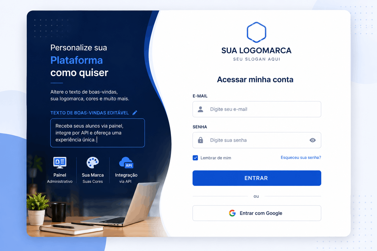 Exemplo de área de login personalizada