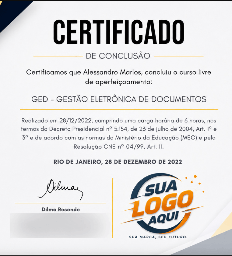 Exemplo de certificado